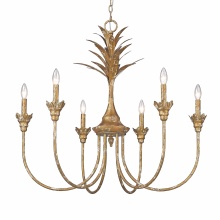 Golden 0846-6 HG - Golden Lighting Lillianne 6-light Chandelier in Heirloom Gold